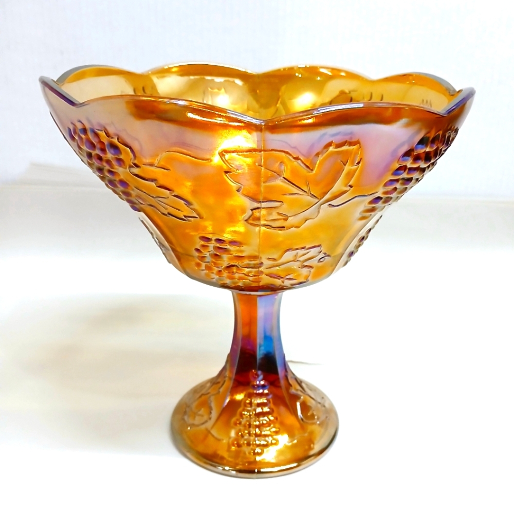 Vintage Carnival Glass Compote